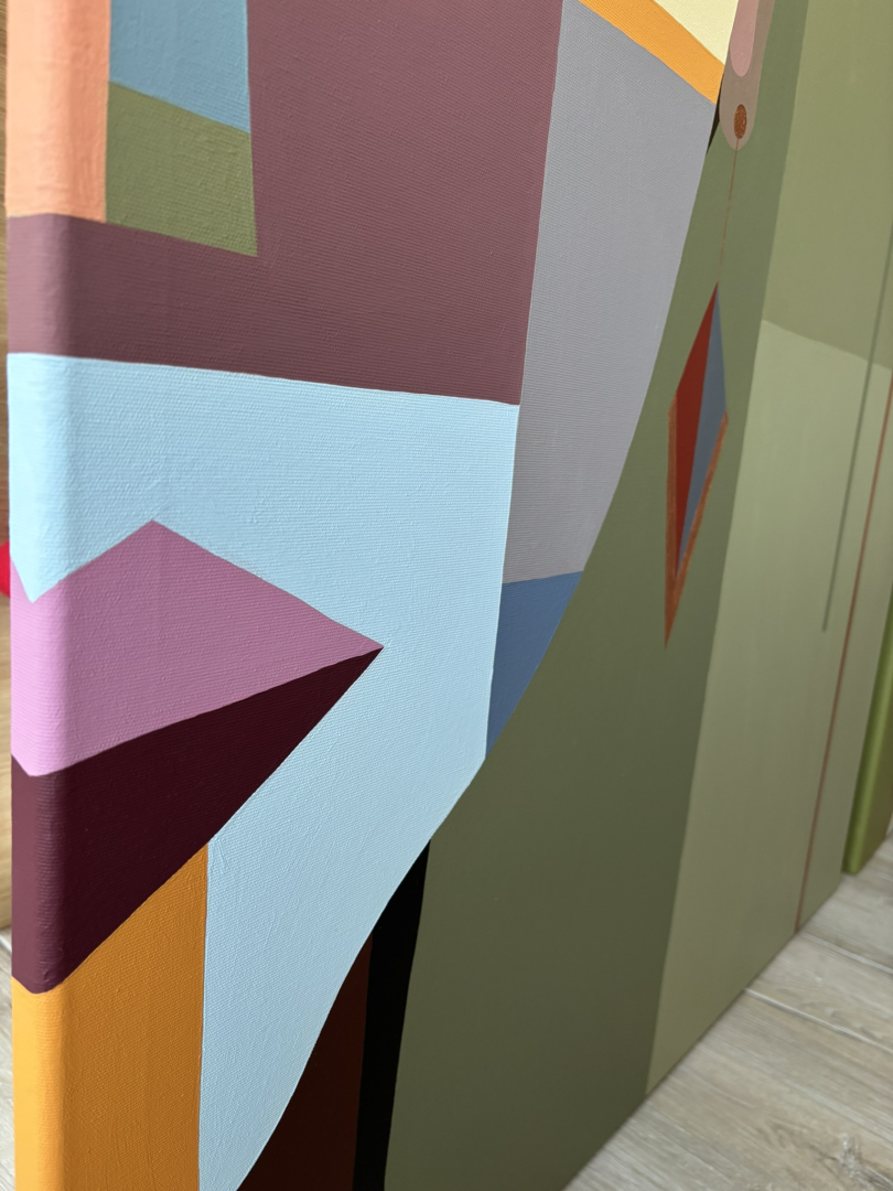 Tűnődő, 90x130 cm, geometriai, modernművészet 8